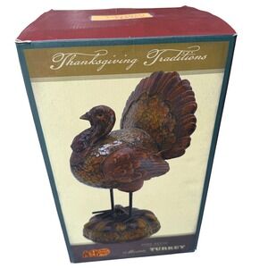 Cracker Barrel Mosaic Turkey Centerpiece Thanksgiving Traditions Fall Decor 14"